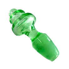 Load image into Gallery viewer, Jacks Daughter of All Trades Vintage Antique Mid-Century Kitsch Store Shop Reseller Etsy Shopify Toronto Canada Free Porch Pick Up Local Delivery Worldwide Shipping Judy Weinberg Unique Housewarming Gift Sustainable Gift Wedding Gift Home Decor Collectible Collector Gift Farmhouse Cottagecore Cottage Lodge Shabby Chic Industrial New Century Green Uranium Glass Decanter Hazel-Atlas Glass 1930s Glows black light glowy glass spooky barware depression glass
