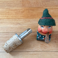 Load image into Gallery viewer, Jacks Daughter of All Trades Vintage Antique Mid-Century Kitsch Store Shop Reseller Etsy Shopify Toronto Canada Free Porch Pick Up Local Delivery Worldwide Shipping Judy Weinberg Unique Housewarming Gift Sustainable Gift Wedding Gift Home Decor Collectible Collector Gift Farmhouse Cottagecore Cottage Lodge Shabby Chic Industrial Hollywood Regency novelty hand carved wood folk art man with pipe liquor bottle stopper pourer barware decor
