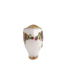 Load image into Gallery viewer, Vintage Old Country Roses bone china shoe features deep pink and yellow roses with gold gilt details. Crafted by Royal Albert, England, 1941 to 1998. A lovely addition to your china collection!

In excellent condition, no chips/cracks/repairs.

Measures 4 1/2 x 1 1/2 x 2 inches

