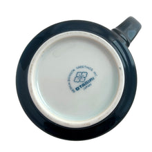 Load image into Gallery viewer, Jacks Daughter of All Trades Vintage Antique Mid-Century Kitsch Store Shop Reseller Etsy Shopify Toronto Canada Free Porch Pick Up Local Delivery Worldwide Shipping Judy Weinberg Unique Housewarming Gift Sustainable Gift Wedding Gift Home Decor Collectible Collector Gift Farmhouse Cottagecore Cottage Lodge Shabby Chic orange tabby cat family cobalt blue ceramic mug Otagiri Japan 1970s tableware
