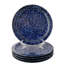 Load image into Gallery viewer, Vintage Otagiri cobalt blue speckled stoneware dinner plate, 10⅝ inches, Made in Japan 1970s-1980s
