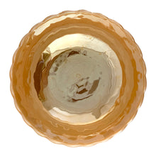 Load image into Gallery viewer, Top view of vintage Fire-King Peach Lustre Bubble bowl showing 8¼-inch diameter and raised bubble texture, Anchor Hocking tableware

