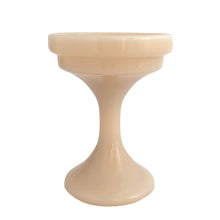 Load image into Gallery viewer, Vintage peach milk glass fairy lamp base stand. Crafted by Westmoreland Glass, USA, circa 1970s. The missing pants to your fairy lamp top!

In great vintage condition, free from chips, tiny flea bite on the interior rim.

Measures 4 x 5 1/8 inches
