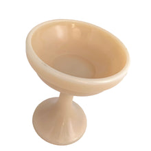 Load image into Gallery viewer, Vintage peach milk glass fairy lamp base stand. Crafted by Westmoreland Glass, USA, circa 1970s. The missing pants to your fairy lamp top!

In great vintage condition, free from chips, tiny flea bite on the interior rim.

Measures 4 x 5 1/8 inches
