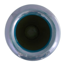 Load image into Gallery viewer, Vintage Shofu periwinkle blue lustreware vase with iridescent glaze, top view
