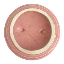 Load image into Gallery viewer, Vintage mid-century pink-on-pink splatter glazed ceramic dish with decorative leaf-handled lid, shape L44. While this would have been centrepiece to a lazy susan set, it still works as a great standalone piece. Crafted by California Pottery, USA, circa 1950s. Perfect for chili, soup and casseroles.&nbsp;  In excellent condition, no chips/cracks/repairs.  Measures 6 3/4 x 5 1/4 inches

