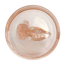 Load image into Gallery viewer, Vintage Jeannette Glass pink depression glass powder jar interior lid view, showing rim
