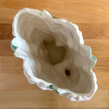 Load image into Gallery viewer, Rare vintage mid-century matte pink Hyacinth vase. Crafted by McCoy Pottery, USA, 1950. This special piece is must for any art pottery collector!

In as found vintage condition, two chips on the leaf tips, no cracks/repairs. Maker's mark.

Measures 6 1/2 x 4 x 8 inches
