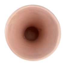 Load image into Gallery viewer, Exceptionally beautiful vintage matte pink art deco trumpet vase, with leaf handles. Crafted by McCoy Pottery, 1940s. This rare vase must for any art pottery collector!

In excellent vintage condition, no chips/crack/repairs with age-related crazing. Maker&#39;s mark on the bottom.

Measures 4 3/4 x 4 1/2 x 8 3/8 inches
