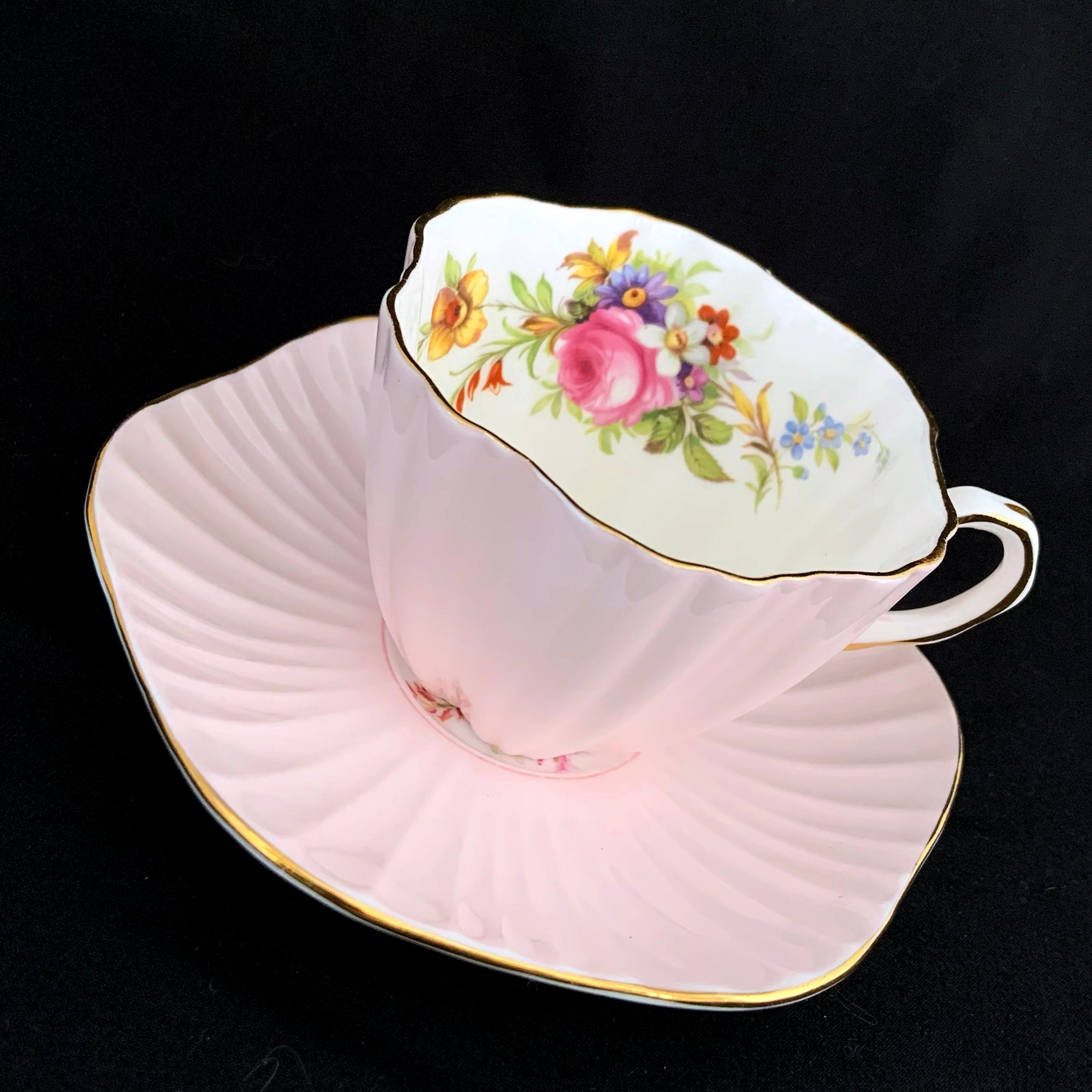 PinkRoseBoneChinaTeaCupandSauc