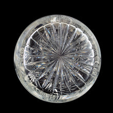 Load image into Gallery viewer, Add a touch of elegance to your tablescape with this antique vintage American Brilliant cut crystal cruet featuring a stunning pinwheel design with faceted stopper and handle. Crafted in the USA, early 20th century. Bring a little sparkle to your home with this lovely cruet.

In excellent condition, no chips.

Measures 3 1/2 x 8 inches
