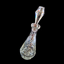 Load image into Gallery viewer, Vintage cut crystal liquor teardrop decanter featuring a pattern of pinwheels and fans. Crafted in Germany, circa 1950s. Add this eye catching crystal to your bar cart!

In excellent condition, no chips.

Measures 3 3/4 x 12 inches

Capacity 1 pint or 500ml

