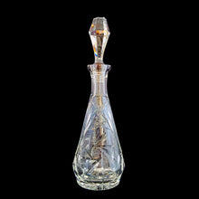 Load image into Gallery viewer, Vintage cut crystal liquor teardrop decanter featuring a pattern of pinwheels and fans. Crafted in Germany, circa 1950s. Add this eye catching crystal to your bar cart!

In excellent condition, no chips.

Measures 3 3/4 x 12 inches

Capacity 1 pint or 500ml
