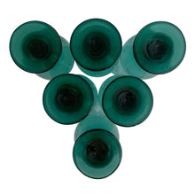 Load image into Gallery viewer, Jacks Daughter of All Trades Vintage Antique Retro Mid-Century Modern Mid Mod Store Shop Reseller Etsy Shopify Toronto Canada Free Porch Pick Up Local Delivery Worldwide Shipping Judy Weinberg Unique Housewarming Hostess Sustainable Gift Home Decor Collectible Collector Him Her Glassware Bar Barware Cart Mad Men Cocktail Happy Hour Party Christmas Luxury High End Premiere dark green juniper iced tea glasses goblet Libbey Glass 1990s
