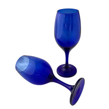 Load image into Gallery viewer, 1990s Libbey Premiere cobalt blue wine glasses, 12 oz capacity
