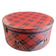 Load image into Gallery viewer, Vintage Protex Red Plaid Round Travel Case
