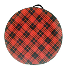 Load image into Gallery viewer, Vintage Protex Red Plaid Round Travel Case
