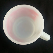 Load image into Gallery viewer, Vintage Fire-King D-Handle Milk Glass Mug w/ Red Flower Graphic, Anchor Hocking Glass Company, USA
