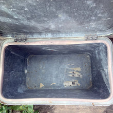 Load image into Gallery viewer, Complete your al fresco dining experience with this fantastic red, white and green plaid metal picnic cooler. There is a handle for ease of carrying and a drain for excess water. Marked on the bottom, GSW Proudly Canadian. Add this awesome nostalgic conversation starter to your family gatherings, romantic adventures or home decor!  In used vintage condition. Please see photos.  Measures 18 x 11 x 13 1/4 inches   
