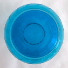 Load image into Gallery viewer, Vintage swirl optic &quot;Regal Laser Blue&quot; 6 ounce flat tumbler glass. Produced by the Anchor Hocking Glass Company, USA, circa 1970s. The colour of these glasses is electric!   In excellent condition, free from chips/cracks.  Measures 2 1/2 x 3 1/2 inches  Capacity 6 ounces.  We have 2 in stock, price individually.
