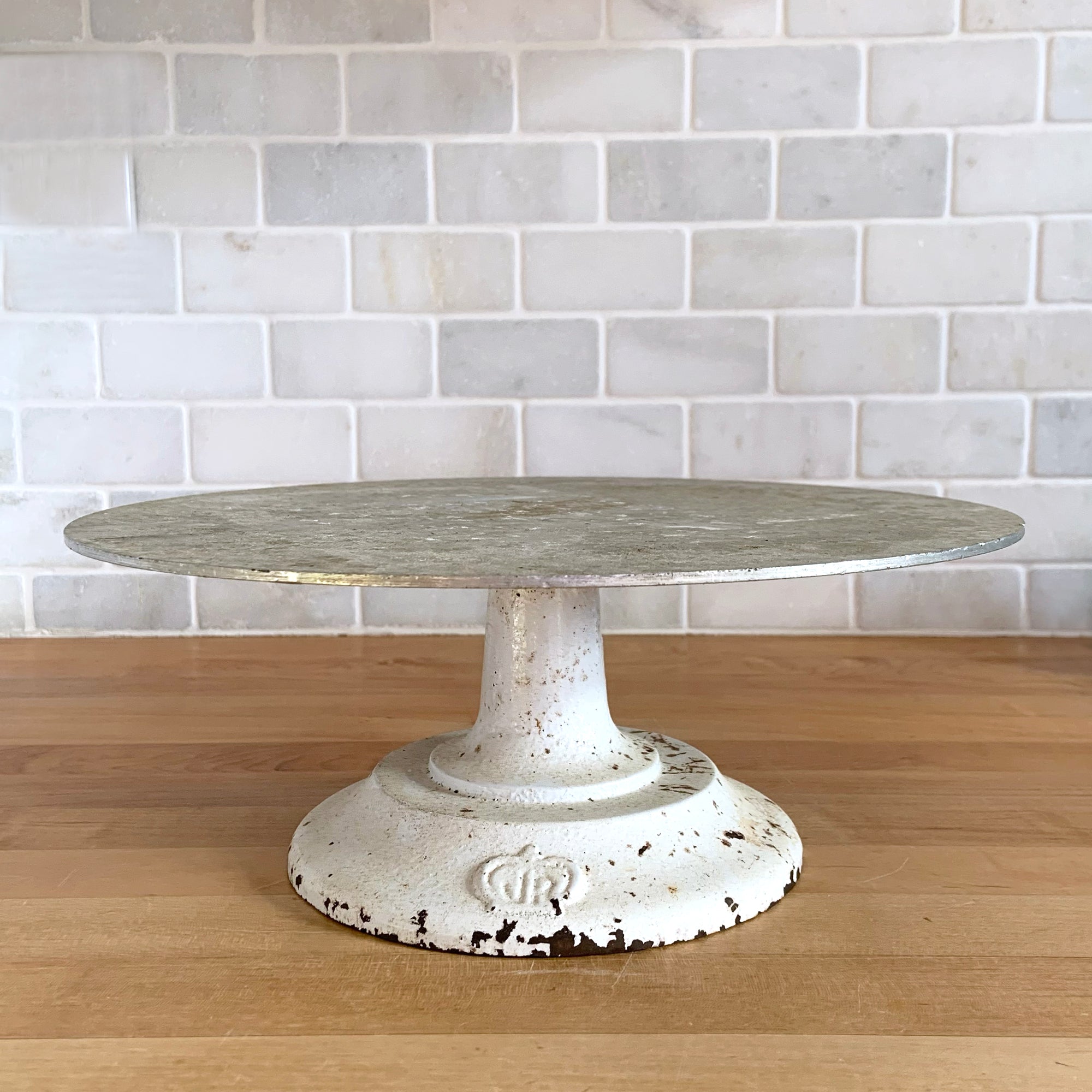 Vintage Cake Decorating Pedestal Turntable Cast Iron Stand,