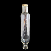Load image into Gallery viewer, Full-length overview of the glass rolling pin barrel with metal cap on the end
