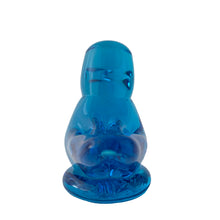Load image into Gallery viewer, Tail view of Vintage blue glass bird figurine by Ron Ray, signed Terra Studios art glass, 1994 collectible home decor
