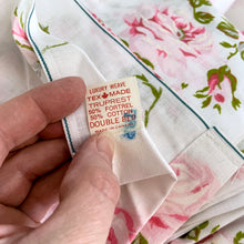 Load image into Gallery viewer, Jacks Daughter of All Trades Vintage Antique Retro Mid-Century Modern Kitsch Store Shop Reseller Etsy Shopify Toronto Canada Free Porch Pick Up Local Delivery Worldwide Shipping Judy Weinberg Unique Housewarming Hostess Sustainable Gift Home Decor Collectible Collector Mothers Day Farmhouse Cottage Core Shabby Chic Crafting Fabric Sheet Linen Bedding Bedroom Texmade Pink Rose Romance Linen
