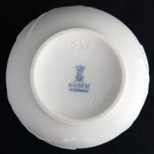 Load image into Gallery viewer, Jacks Daughter of All Trades Vintage Antique Mid-Century Kitsch Store Shop Reseller Etsy Shopify Toronto Canada Free Porch Pick Up Local Delivery Worldwide Shipping Judy Weinberg Unique Housewarming Gift Sustainable Gift Wedding Gift Home Decor Collectible Collector Gift Farmhouse Cottagecore Cottage Lodge Shabby Chic Art Nouveau Modernist Rose white bisque flower vase 635 embossed roses scalloped edge Kaiser Germany 1980s
