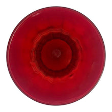 Load image into Gallery viewer, Overhead view of Anchor Hocking Royal Ruby pineapple vase rim
