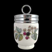 Load image into Gallery viewer, Full view of collectible Royal Worcester egg coddler in Lavinia pattern, 2⅛ inch diameter by 3⅝ inch height
