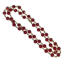 Load image into Gallery viewer, Vintage Ruby Red Cut Crystal Opera-Length Necklace in Gold-Tone, Swarovski
