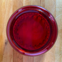 Load image into Gallery viewer, Jacks Daughter of All Trades Vintage Antique Retro Mid-Century Modern Modernist Kitsch Store Shop Reseller Etsy Shopify Toronto Canada Free Porch Pick Up Local Delivery Worldwide Shipping Judy Weinberg Unique Housewarming Hostess Sustainable Gift Home Decor Collectible Collector Mothers Fathers Day Farmhouse Cottage Core Shabby Chic Historical Art Glass Westmoreland American Glass Cadmium Doric Ruby Red Lace Edge Glows Under Black Light
