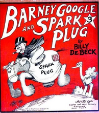 Load image into Gallery viewer, RARE vintage collectible green Jadeite glass figurine of the Spark Plug the Horse from the Barney Google and Spark Plug 1920s comic strip. The Spark Plug figurine wears his trademark patched blanket with the words &quot;Barney Googles and 1923 on one side and Spark Plug and USA on the other side. Guernsey Glass, USA, marked with a B inside a triangle. New old stock. In excellent condition.
