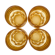 Load image into Gallery viewer, Set of 4 Vintage Amber "Georgian" 9 Ounce Flat Glass Tumbler, Continental Can Company, USA
