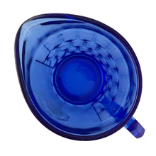 Load image into Gallery viewer, Top view of 1930s Shirley Temple Depression glass creamer showing opening and cobalt blue color depth
