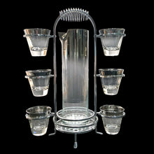 Load image into Gallery viewer, Vintage Mid Century Silver Fade Glass Martini Cocktail Pitcher, Vitreon Queen’s Lusterware, Ltd.
