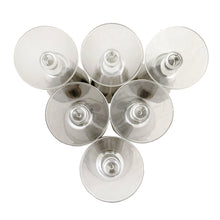 Load image into Gallery viewer, Base view of set of 6 Vitreon Queen's Lusterware silver fade pilsner glasses
