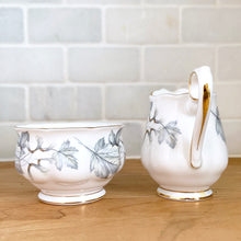 Load image into Gallery viewer, Royal Albert Silver Maple creamer handle detail, showing gold gilding and fine bone china craftsmanship
