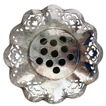 Load image into Gallery viewer, Top view of Benedict-Proctor vase showing integrated metal flower frog insert, model 1035
