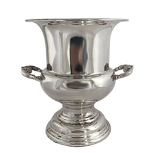 Load image into Gallery viewer, Close-up of smooth rim on 1920s WM. A. Rogers silver champagne bucket
