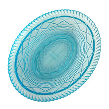 Load image into Gallery viewer, This highly collectible aqua blue pressed glass hen-on-nest is spectacular! Crafted by the Westmoreland Glass Company, USA. Use it as a trinket, soap, catchall, candy or nut dish...or whatever you wish. Makes a fantastic easter decor piece and suits any style....shabby chic, cottage, farmhouse, industrial and we dare say, modern! In excellent condition, no chips or cracks. Marked with embossed WG 1949-1984. Measures 7 1/2 x 5 7/8 x 6 1/4 inches

