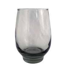 Load image into Gallery viewer, Single vintage smoke Libbey Tempo 10 oz glass tumbler, side profile showing tapered silhouette and base

