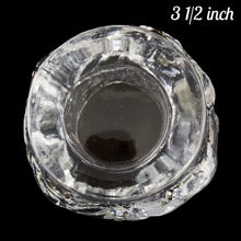 Load image into Gallery viewer, Vintage clear glass snowball or glacier style candle holder #6565. Produced by LE Smith Glass in the USA, between 1970-1979. May be used with wax or battery-operated tea light. The perfect piece to add warm glowy ambience to any room! In excellent condition, free from chips/cracks.
