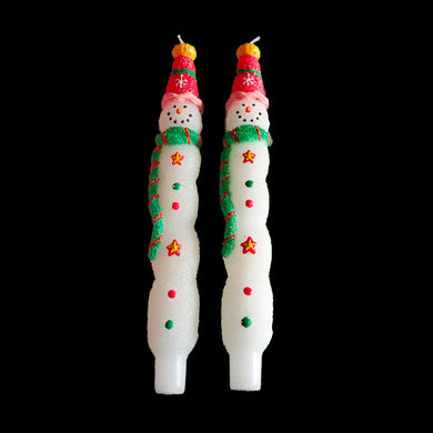 Sweet pair of white sparking snowman 