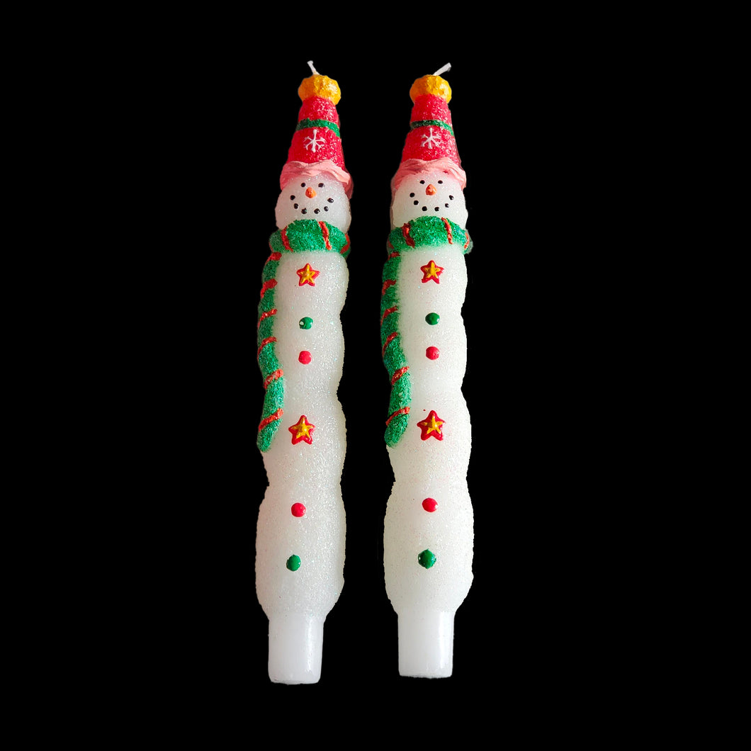 Sweet pair of white sparking snowman 