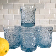 Load image into Gallery viewer, Vintage light blue &quot;Stowe&quot; double old fashioned cocktail glass. Crafted by Fostoria, USA, 1974 - 1982. These sophisticated glasses will add a touch of sparkle to your barware!  In excellent condition, free from chips. New old stock.  Measures 3 1/4 x 4 inches
