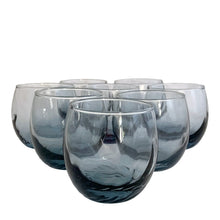 Load image into Gallery viewer, Vintage Libbey “Tiara Blue” Roly Poly Cocktail Glasses – Set of 8 | Swirl Optic | USA, 1970s
