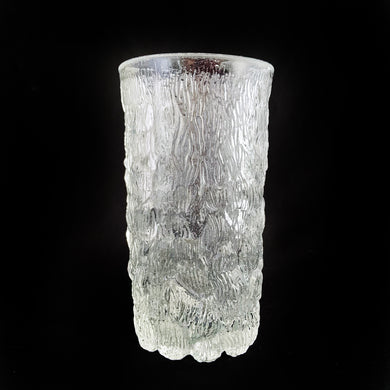 These vintage highball glasses feature a heavy base and tree bark-like texture. Crafted by Goebel, Germany, 1960s. Add these unique whimsical glasses to your barware collection!  In excellent condition, free from chips.  Measures 2 3/4 x 5 inches  Capacity 10 ounces