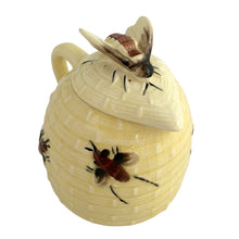 Load image into Gallery viewer, Tropic Bee Ceramic Beehive Honey Pot — Vintage Japan, 1950s–80s
